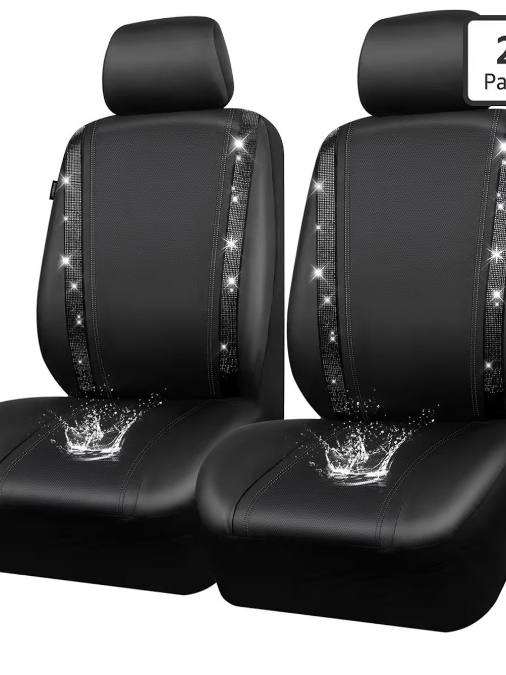Black Crystal Accent Universal Car Seat Covers